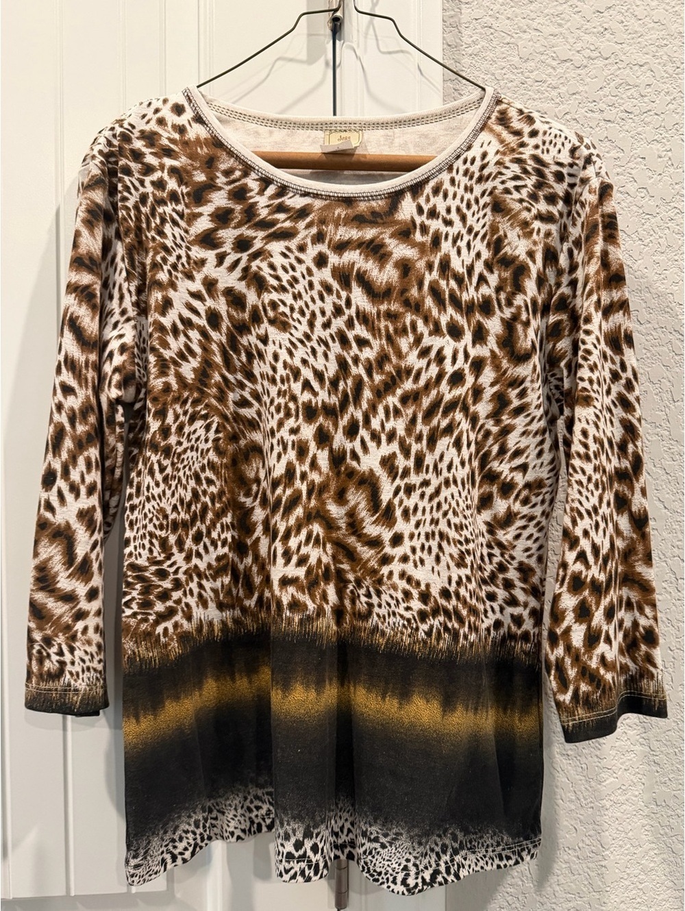 Joss & Jane Safari Print Cotton Long Sleeve Blouse Size S